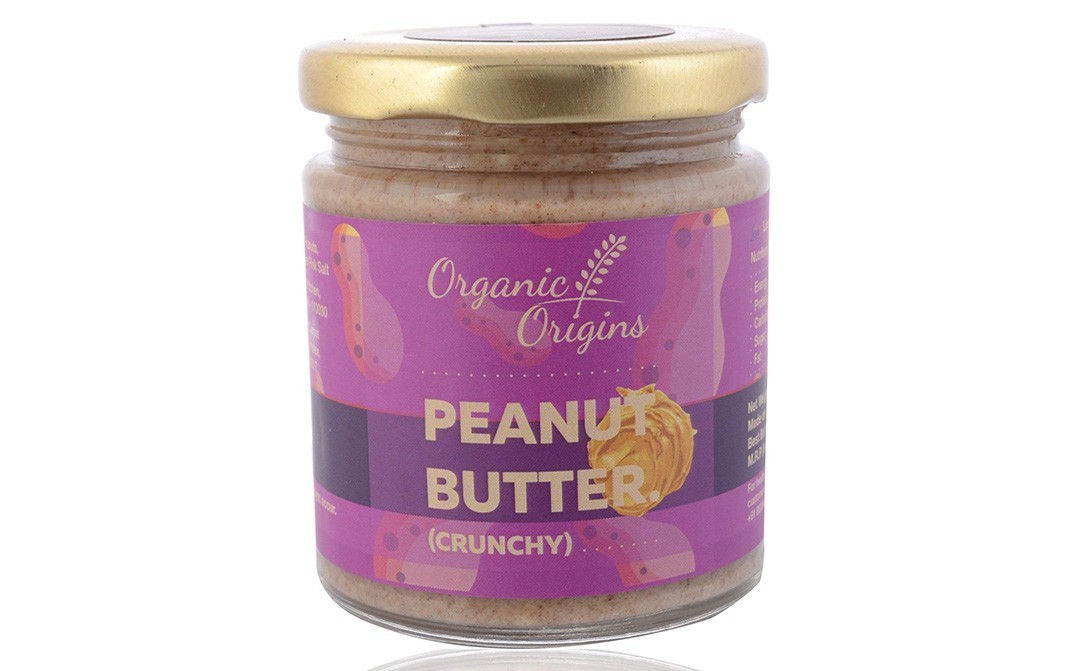 Organic Origins Peanut Butter. (Crunchy)   Glass Jar  200 grams